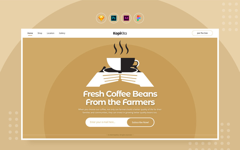 Daily.V31 - Coffeeshop-abonnement Website UI-elementen