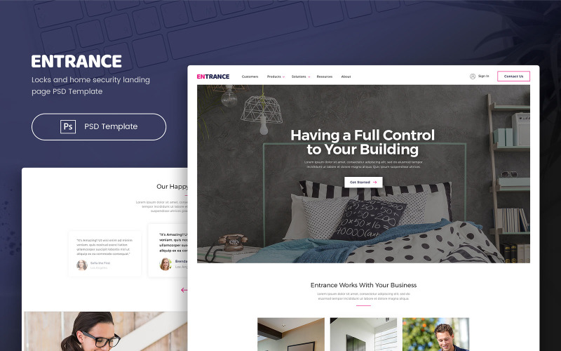 Download UI элементы "Entrance - Locks and Home Security PSD Landing UI Elements" / Entrance - Locks and Home Security PSD Landing UI Elements - UI элементы на тему графика lock,door,security,home,building,hotel,family,safe,customer,product,landing,template,ui,purple,user interface