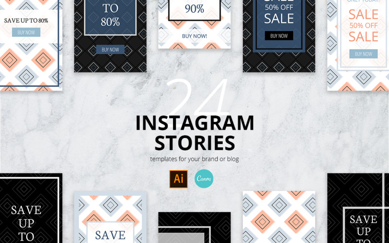 24 Instagram Stories Templates - Simple Elegance for Social Media