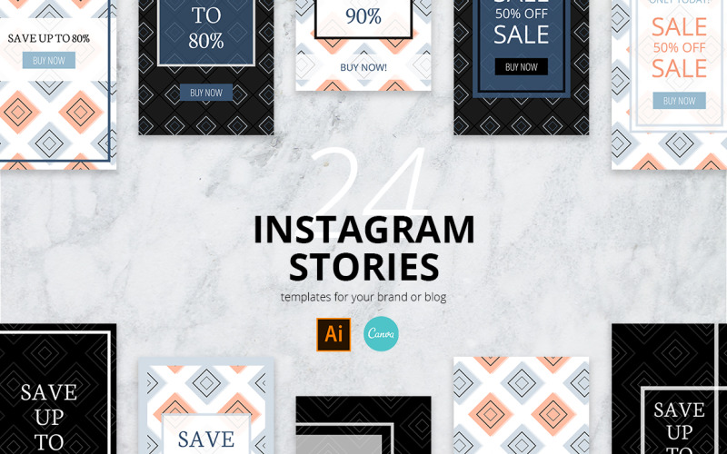 Download Шаблон для соцсетей "24 Instagram Stories Templates - Simple Elegance for Social Media" / 24 Instagram Stories Templates - Simple Elegance for Social Media - Шаблон для соцсетей на тему графика instagram,stories,canva,templates,media,editable,elegance,geometry,ad,campaign,business,vector,bundle,marketing,blog,elegant,commercial,ai,banner,mobile