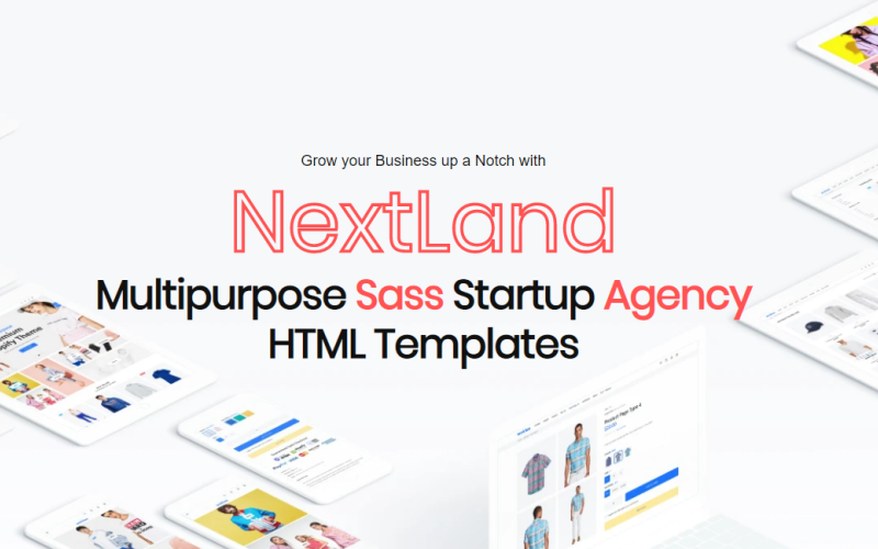 NextLand - Modello di sito Web HTML per agenzia di avvio multiuso Sass