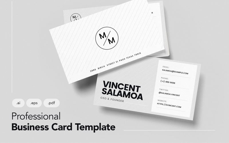 Professional and Clean Business Card V.2 - Corporate Identity Template