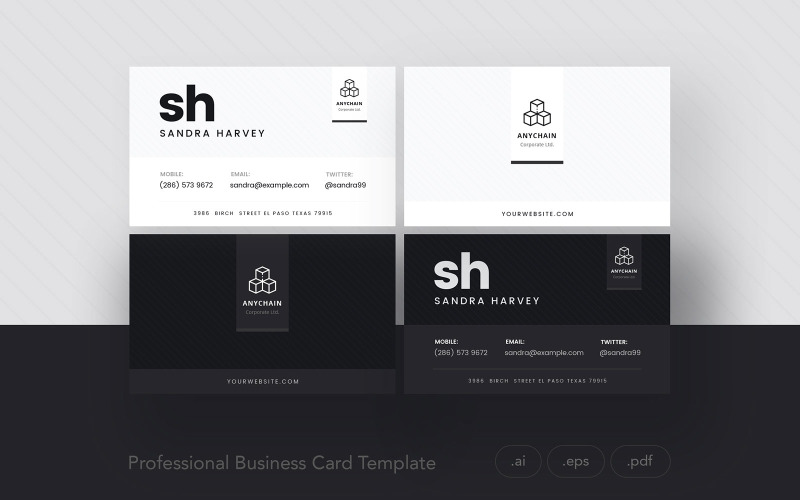 Download Фирменный стиль "Professional Business Card Vol.1 - Corporate Identity Template" / Professional Business Card Vol.1 - Corporate Identity Template - Фирменный стиль на тему графика professional,business,card,minimalist,modern,personal,corporate,company,profile,print,template,identity,clean,beauty