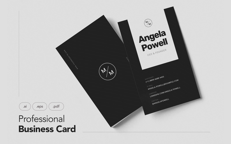 Профессиональные и минималистичные визитки V.18 - Шаблон фирменного стиля