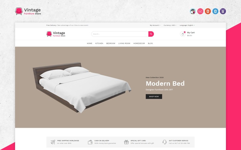 Vintage Furniture PrestaShop Theme