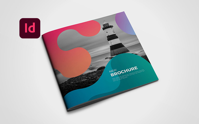 Čtvercová barevná brožura - šablona Corporate Identity