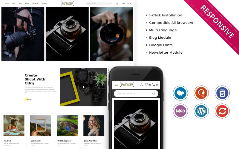 Fotozy - The Photography Store Responsove Motyw WooCommerce