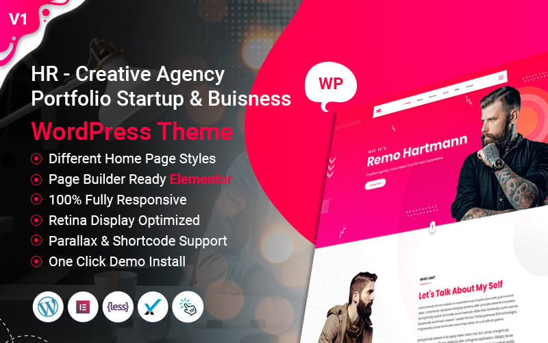 HR - Креативное агентство Портфолио Startup Business WordPress тема