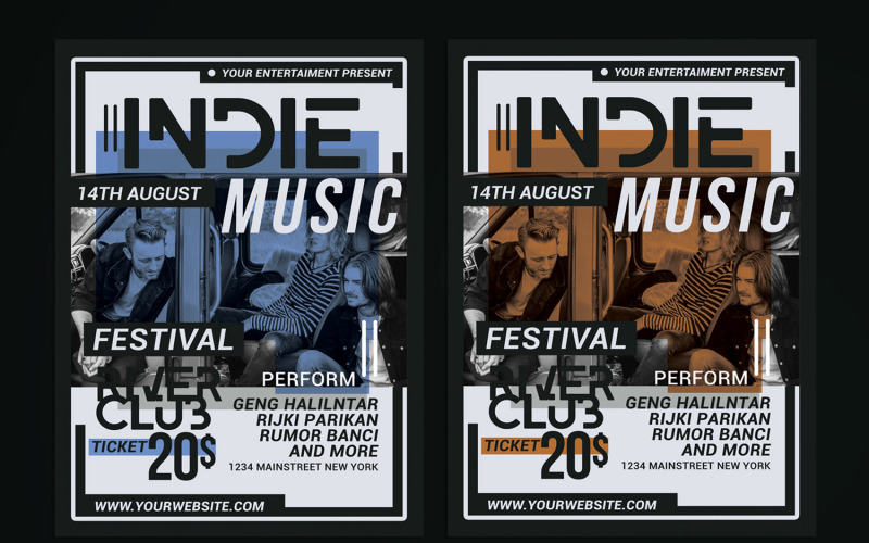 Festival de música indie - modelo de identidade corporativa