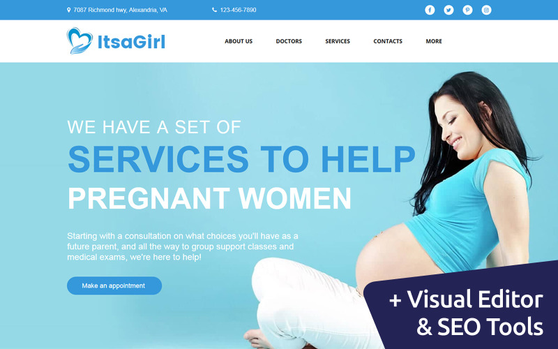 ItsaGirl - шаблон Moto CMS 3 для центра беременности