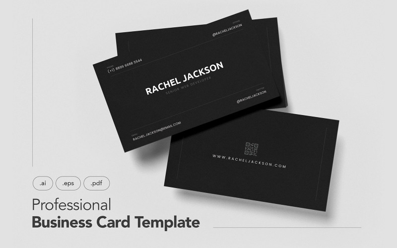 Professionelle und minimalistische Visitenkarte V.29 - Corporate Identity Template