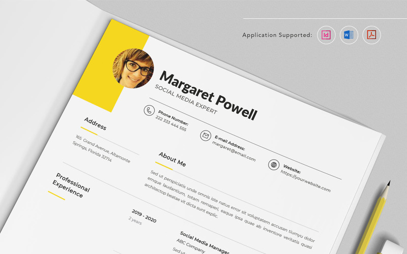 Download Резюме "Professional CV Indesign Vol.1 Resume Template" / Professional CV Indesign Vol.1 Resume Template - Резюме на тему графика resume,cv,minimalist,professional,modern,clean,minimal,business,hiring,apply,job,entrepreneur,indesign,word,pdf