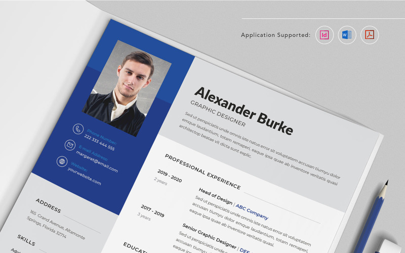 Download Резюме "Professional CV Indesign Vol.2 Resume Template" / Professional CV Indesign Vol.2 Resume Template - Резюме на тему графика resume,cv,minimalist,professional,modern,clean,minimal,business,hiring,apply,job,entrepreneur,indesign,word,pdf
