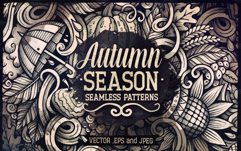 Autumn Graphics Doodles Seamless Pattern