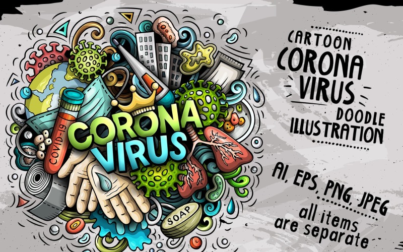 Dibujos animados de coronavirus - ilustración