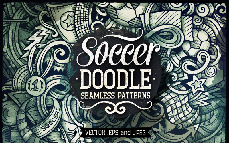 Modèle sans couture de Soccer Graphics Doodles