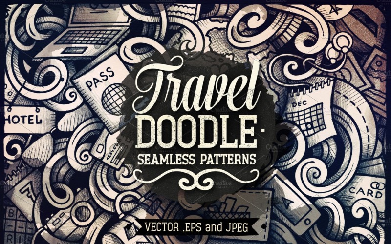 Travel Graphics Doodles Seamless Pattern