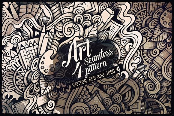 Art Graphics Doodles naadloze patroon