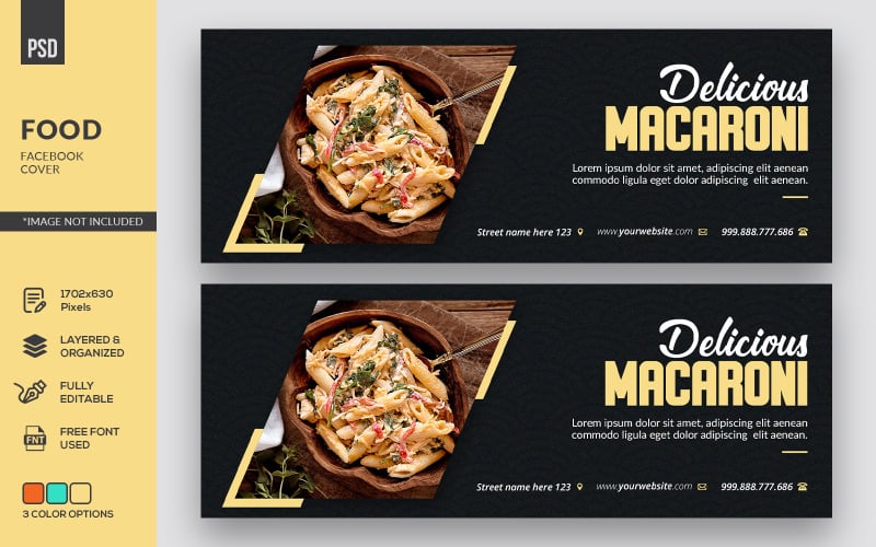 Download Фирменный стиль "Facebook Cover - Corporate Identity Template" / Facebook Cover - Corporate Identity Template - Фирменный стиль на тему графика business,facebook,banner,timeline,cover,marketing,food,restaurant,page,web,promotion,social,media,template,graphic,psd,cafe,fb,menu,vegetables