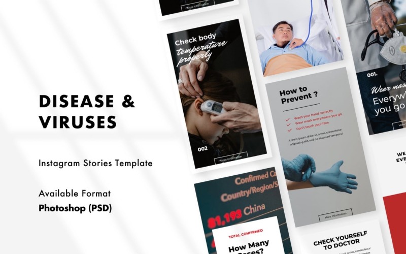 Download Шаблон для соцсетей "Healthy Instagram Stories Template for Social Media" / Healthy Instagram Stories Template for Social Media - Шаблон для соцсетей на тему графика instagram,story,stories,fashion,promotion,elegant,beauty,modern,psd,shop,company,corporate,photoshop