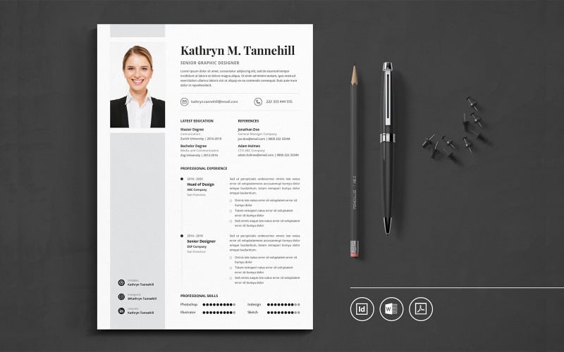 Download Резюме "Indesign CV Vol.32 Resume Template" / Indesign CV Vol.32 Resume Template - Резюме на тему графика resume,cv,minimalist,professional,modern,clean,minimal,business,hiring,apply,job,entrepreneur,indesign,word,pdf