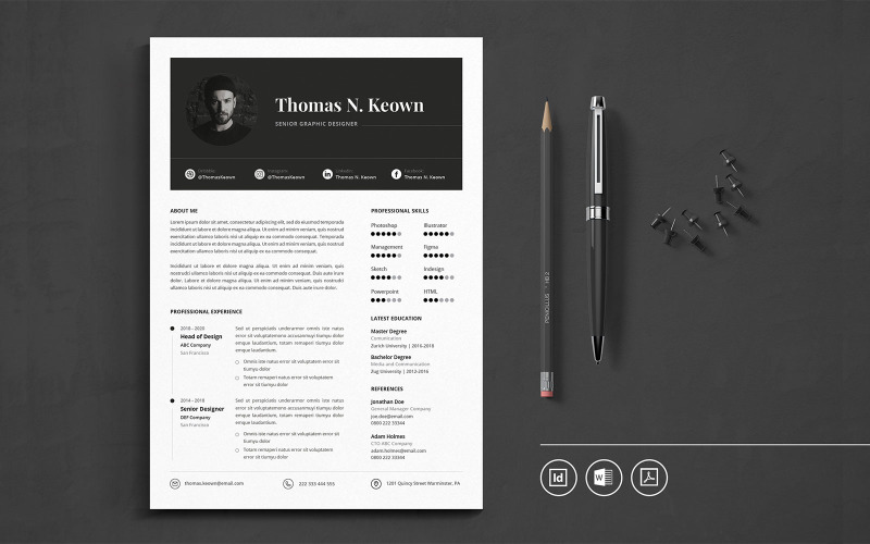 Download Резюме "Indesign CV Vol.35 Resume Template" / Indesign CV Vol.35 Resume Template - Резюме на тему графика resume,cv,minimalist,professional,modern,clean,minimal,business,hiring,apply,job,entrepreneur,indesign,word,pdf