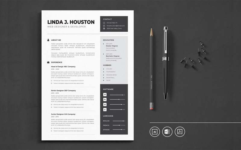 Download Резюме "Minimalist CV Vol.2 Resume Template" / Minimalist CV Vol.2 Resume Template - Резюме на тему графика resume,cv,minimalist,professional,modern,clean,minimal,business,hiring,apply,job,entrepreneur,word,pdf