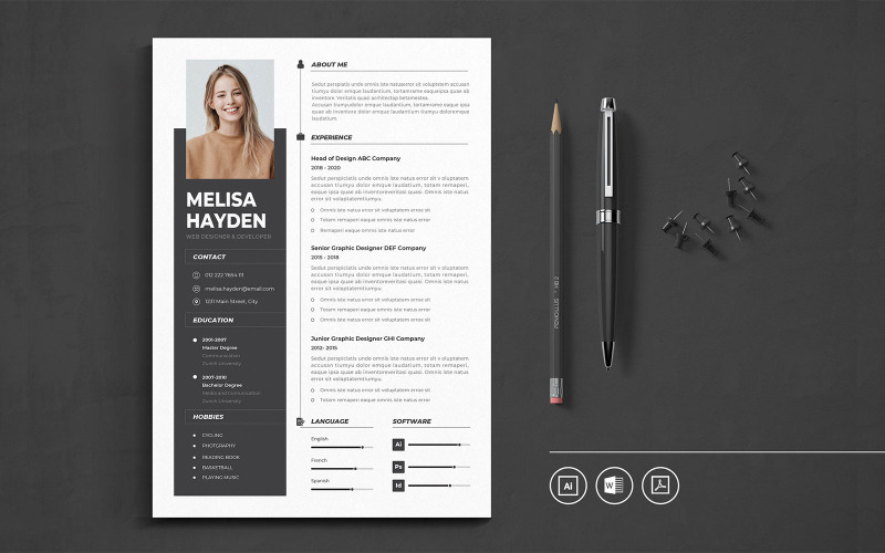 Download Резюме "Minimalist CV Vol.3 Resume Template" / Minimalist CV Vol.3 Resume Template - Резюме на тему графика resume,cv,minimalist,professional,modern,clean,minimal,business,hiring,apply,job,entrepreneu,word,pdf