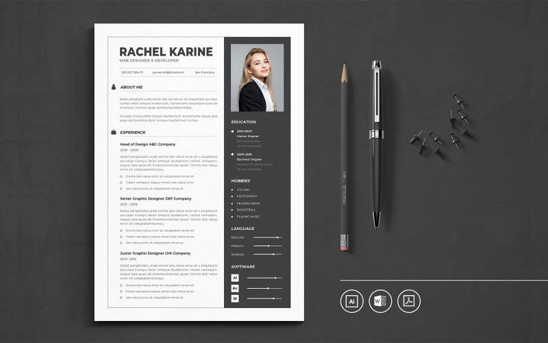 Download Резюме "Minimalist CV Vol.4 Resume Template" / Minimalist CV Vol.4 Resume Template - Резюме на тему графика resume,cv,minimalist,professional,modern,clean,minimal,business,hiring,apply,job,entrepreneur,word,pdf
