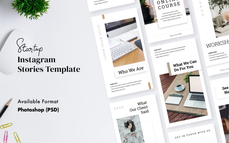 Download Шаблон для соцсетей "Startup Instagram Stories Template for Social Media" / Startup Instagram Stories Template for Social Media - Шаблон для соцсетей на тему графика instagram,story,stories,fashion,promotion,elegant,beauty,modern,psd,company,corporate,startup