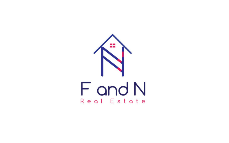 Буква F + N Шаблон логотипа недвижимости