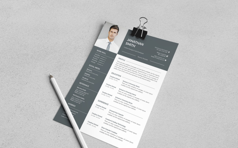 Download Резюме "Corporate Resume Template" / Corporate Resume Template - Резюме на тему графика resume,cv,resume template,creative cv,clean resume,business cv,job application,job cv