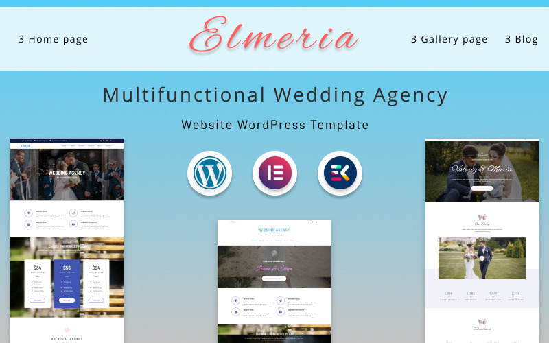 Elmeria | Multifunctioneel trouwbureau website WordPress thema
