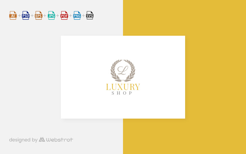 Download Шаблон логотипа "Luxury Shop Logo Template" / Luxury Shop Logo Template - Шаблон логотипа на тему графика calligraphic,calligraphy,classic,company,crown,curly,elegant,fancy,fashion,flourish,hotel,initial,jewellery,letter,luxurious,luxury,majestic,queen,royal,webstrot