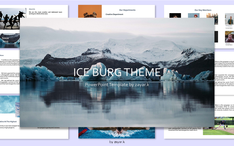 Minimal Ice Berg Theme PowerPoint template