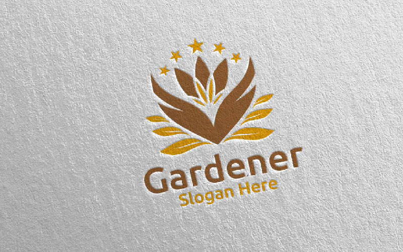 Modèle de logo Botanical Gardener Care 25