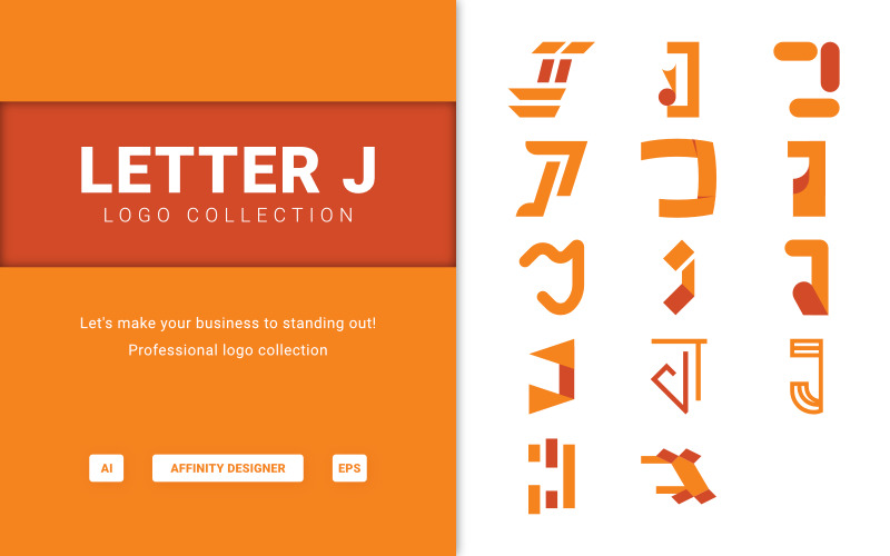 Download Шаблон логотипа "Letter J - Collection Logo Template" / Letter J - Collection Logo Template - Шаблон логотипа на тему графика logo,design,graphic,letter,tech,company,business,corporate,collection,abstract,orange,icon,monogram,brand,identity,branding,media,advertise,digital,premium