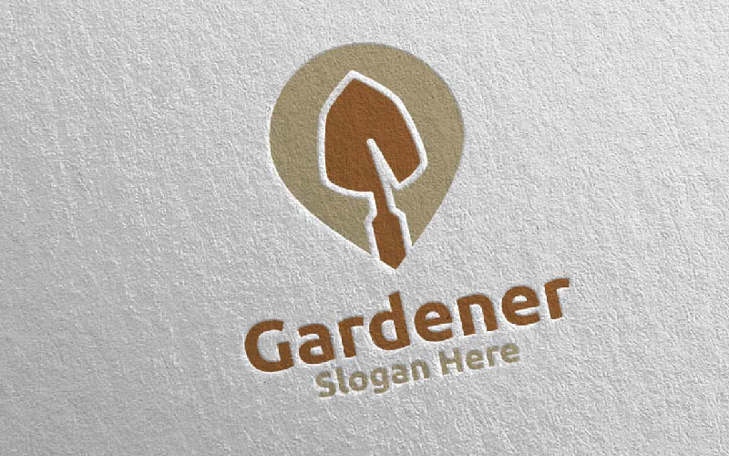 Modelo de logotipo do alfinete de jardineiro botânico 33