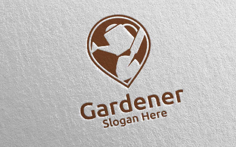 Modelo de logotipo de alfinete de jardineiro botânico 35