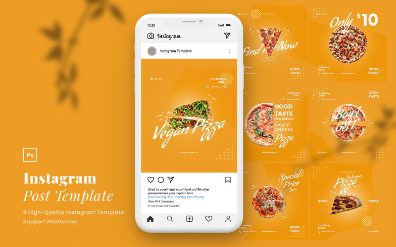 Pizza Instagram Post PSD-Vorlage für soziale Medien