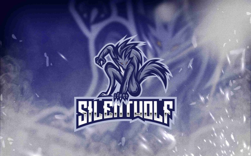 Шаблон логотипа Silent Wolf Esport