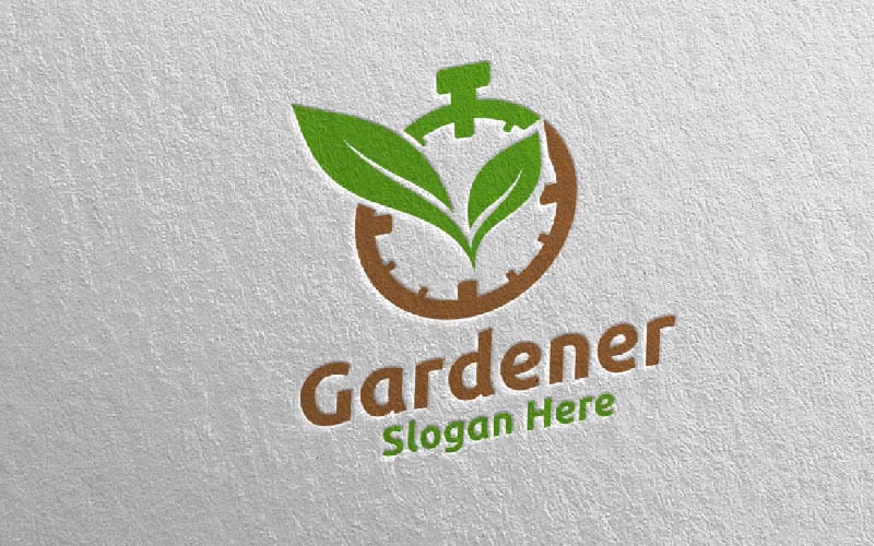 Modèle de logo Speed Botanical Gardener 26