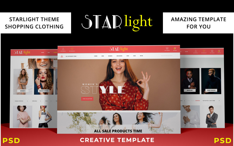 Starlight - Moda E-ticaret PSD Şablonu