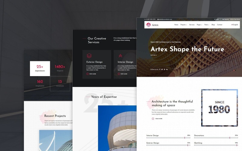 Artex – WordPress-thema voor architectuur, interieurontwerp en bouw