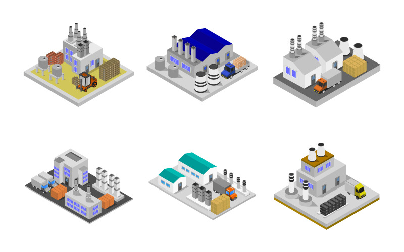 Isometrische Industrie Set - Vector Afbeelding