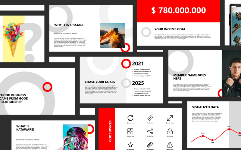 Kataware - Professzionális bemutató PowerPoint sablon