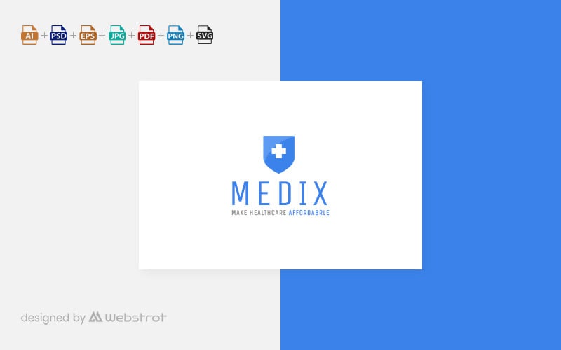Modello di logo dell'ospedale Medix