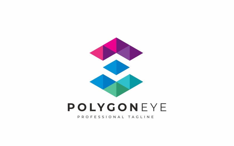 Download Шаблон логотипа "Polygon Eye Logo Template" / Polygon Eye Logo Template - Шаблон логотипа на тему графика blue,business,care,check up,clinic,creative,design,dynamic,eye,internet,lens,look,matrix,medical,modern,optic,orange,photography,polygon,science