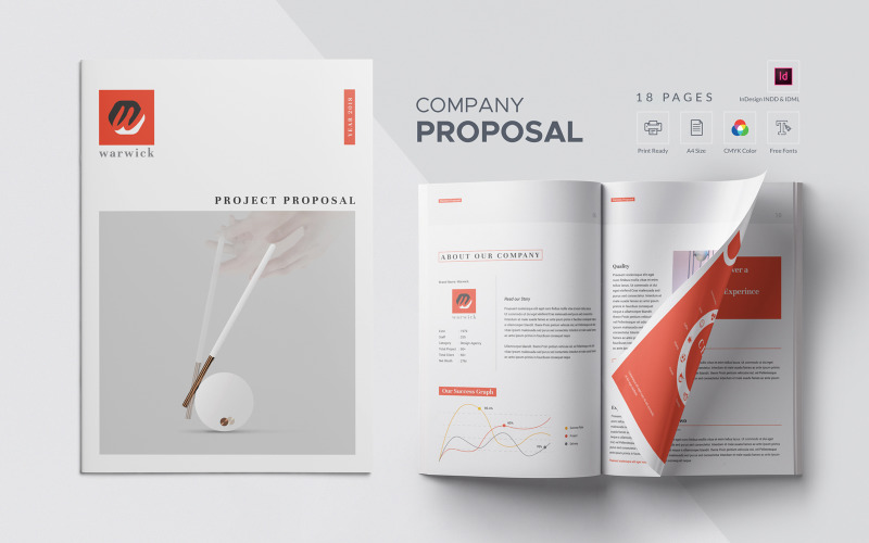 Download Фирменный стиль "Proposal - Corporate Identity Template" / Proposal - Corporate Identity Template - Фирменный стиль на тему графика proposal,branding,brief,brochure,business,company,corporate,informational,invoice,minimal,stationary,template,proposal design,project proposal,annual report,business proposal