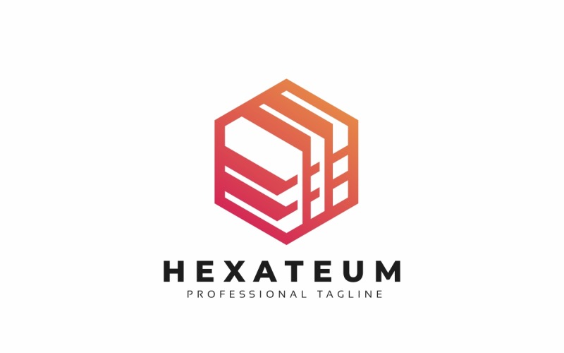 Шаблон логотипа Digital Hexagon Box